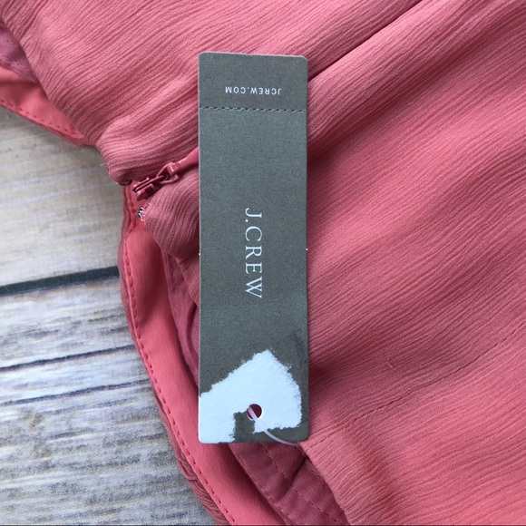 NWT J. Crew Salmon Taryn Dress Silk Chiffon Sz 2 - Picture 6 of 8